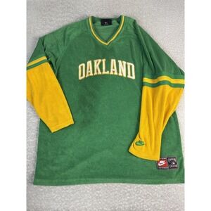 Vintage Oakland Athletics Shirt Mens 2XL Green MLB Baseball Nike Cooperstown